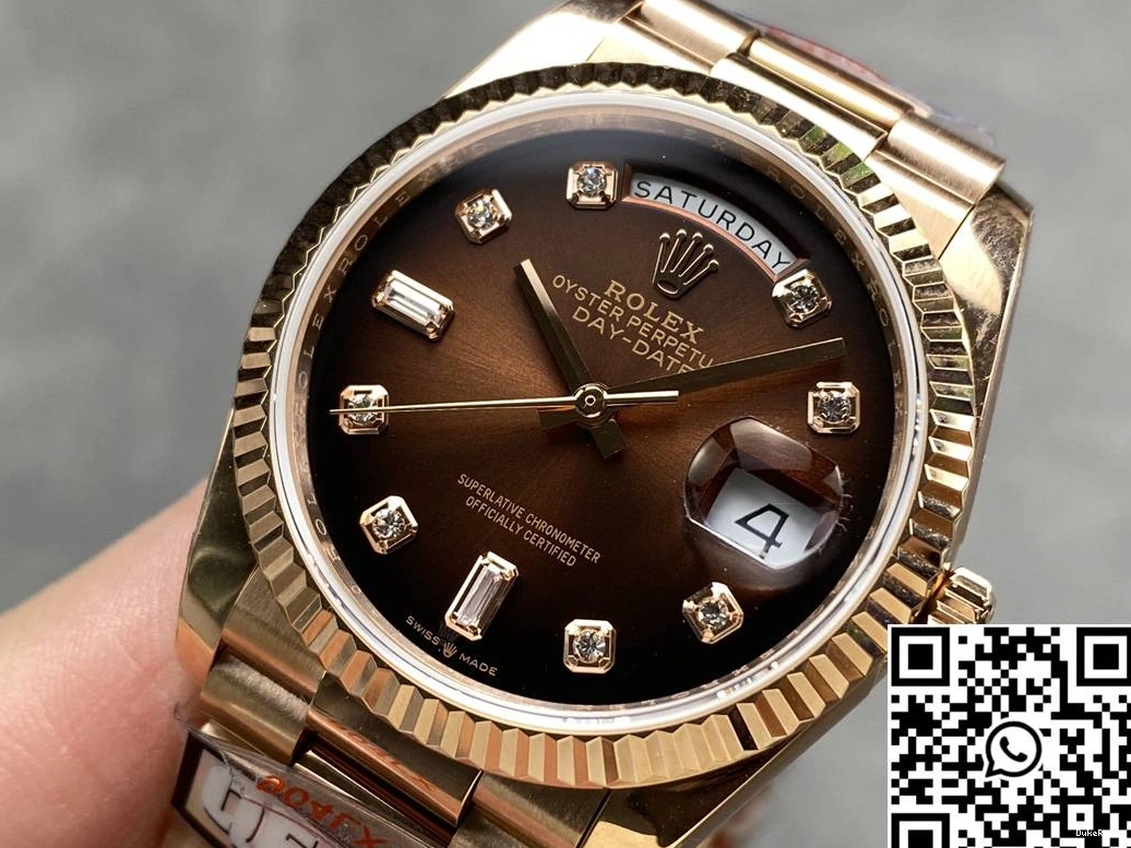 Factory Rolex Chocalate v5 Steel M128235-0037 QF Day Dial 36mm Tungsten Date 0419